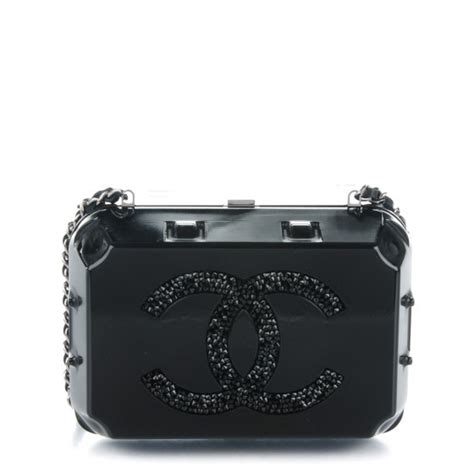 Plexiglass Grocery By Chanel Egg Carton Jewelry Box Clutch Black